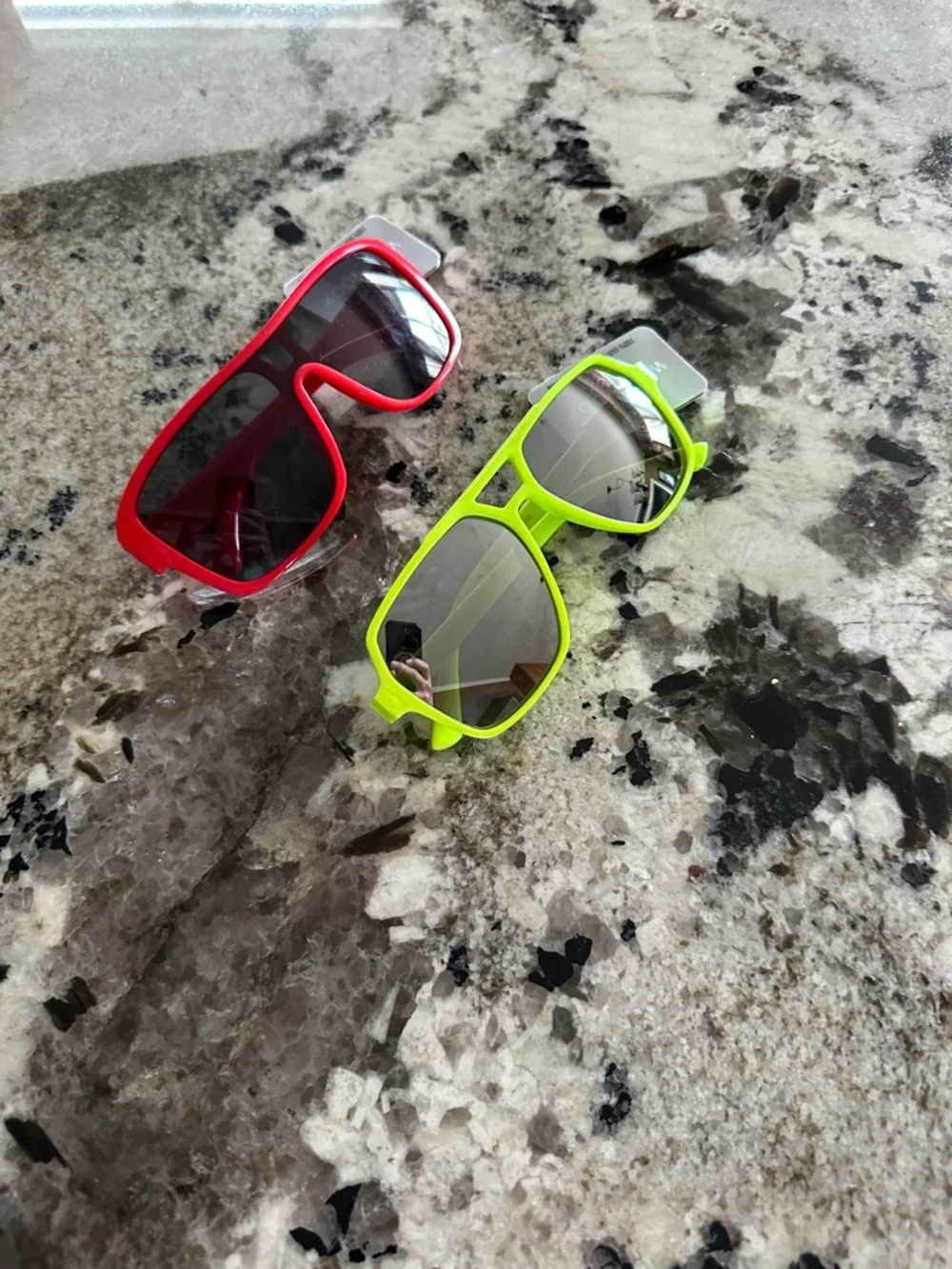 2 Pair Brand new  Neon Green and Red Men's Sunglasses